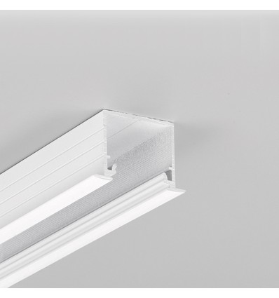 1m aluminium profiel LINEA-IN20 EE7F/U7 - Wit gelakt, inbouw, LED profiel