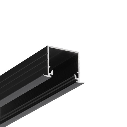 2m aluminium profiel LINEA-IN20 EE7F/U7 - Zwart geanodiseerd, inbouw, LED profiel