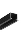 2m aluminium profiel LINEA-IN20 EE7F/U7 - Zwart geanodiseerd, inbouw, LED profiel
