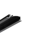 1m aluminium profiel FLAT8 H/UX - Zwart geanodiseerd, inbouw, LED profiel