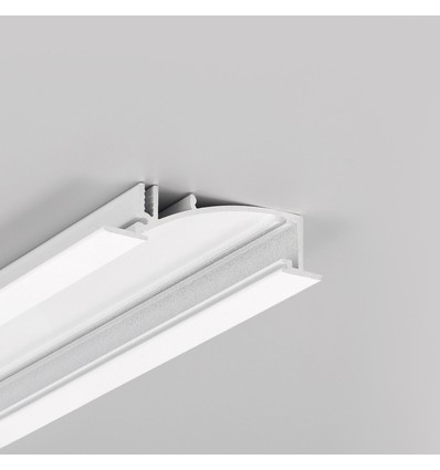 2m aluminium profiel FLAT8 H/UX - Wit gelakt, inbouw, LED profiel