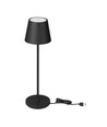 V-Tac oplaadbare tafellamp, draadloos - Zwart, IP54 buiten tafellamp, touch dimbaar, model mini