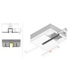 1m aluminiumprofiel HIDE10 C4 - Onbehandeld aluminium, inbouw, LED-profiel