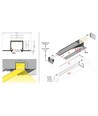 1m aluminium profiel LINEA-IN20 TRIMLESS EE7F - Wit gelakt, inbouw, LED rail