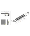 1m aluminium profiel UNI-TILE12 180GR C PLUS - Geanodiseerd, tegelprofiel, LED-profiel