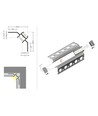 1m aluminium profiel UNI-TILE12 90GR C PLUS - Geanodiseerd, tegelprofiel, LED profiel
