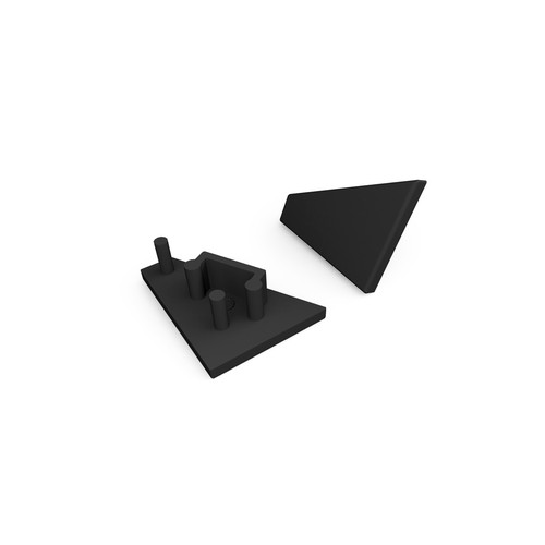 1 stuk Eindstuk CORNER10 GEN2 - Zwart