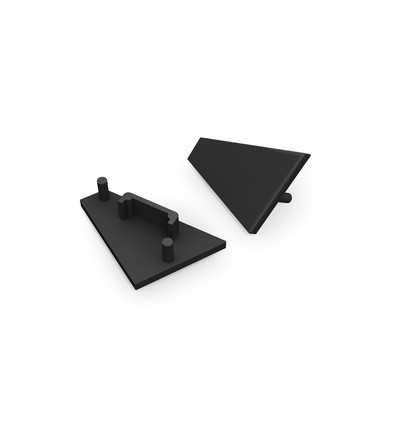 1 stuk Eindstuk CORNER14 GEN2 - Zwart
