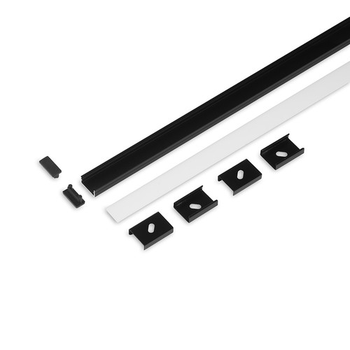 2m set BEGTON12 + J SLIDE - Zwart geanodiseerd