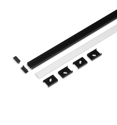 2m set BEGTON12 + J SLIDE - Zwart geanodiseerd