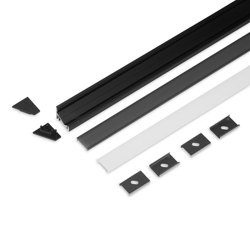 2m set CORNER12.V2 + F CLICK - Zwart geanodiseerd