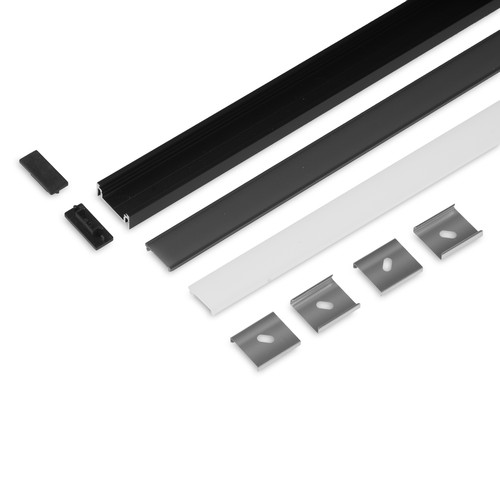 2m set SURFACE14.V2 + F CLICK - Zwart geanodiseerd