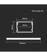 2m aluminium profiel set - LED-strip profiel, opbouwmontage, 200x3x2cm