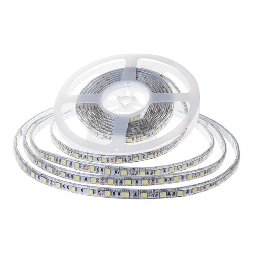 10m 8W/m spatwaterdichte LED strip - 24V, IP65, 120 LED per meter, 6500K