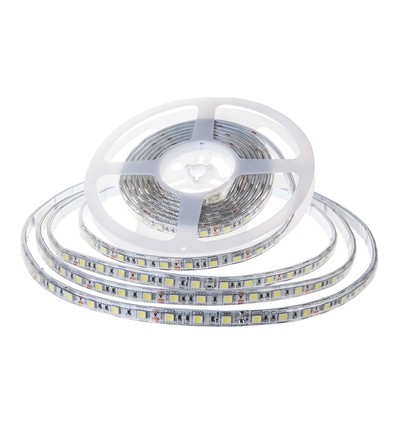 10m 8W/m spatwaterdichte LED strip - 24V, IP65, 120 LED per meter, 6500K