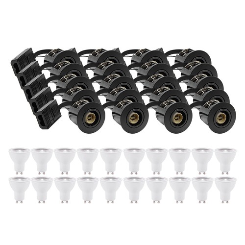 20 stuks inbouwspot Inno88 - Incl. 6W RA97 GU10, zwart, IP44, goedgekeurd voor isolatie