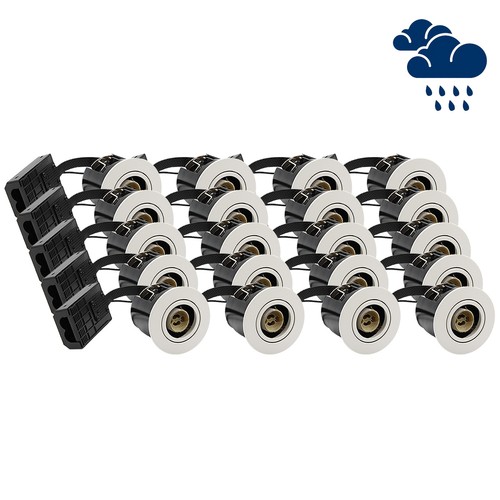 20 stuks GU10 inbouwspot Inno88 Buiten - Wit, IP44, goedgekeurd voor isolatie