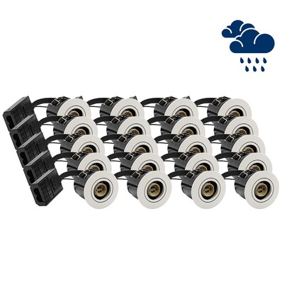 20 stuks GU10 inbouwspot Inno88 Buiten - Wit, IP44, goedgekeurd voor isolatie