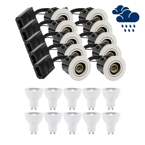 10 stuks LEDlife inbouwspot Inno88 Buiten - Inclusief 6W GU10, Wit, IP44, goedgekeurd voor isolatie