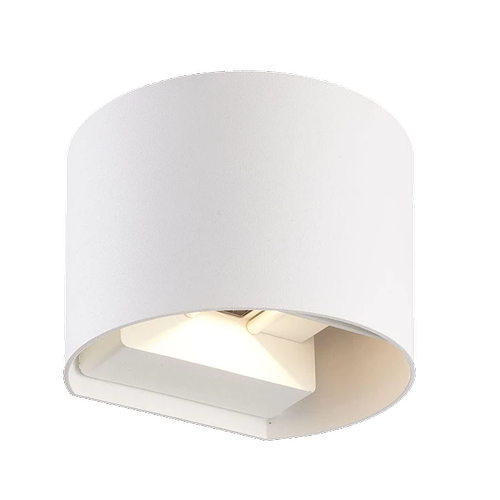 6W Up/Down Wandlamp ovaal - 3000K, Wit, Verstelbare stralingshoek
