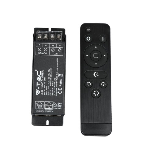 LED dimmer met RF afstandsbediening, 25A - 12V/24V, synchroniseerbaar, geheugenfunctie, IP20