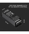 LED dimmer met RF afstandsbediening, 25A - 12V/24V, synchroniseerbaar, geheugenfunctie, IP20