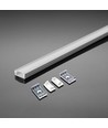 2m wit aluminiumprofiel set - LED-strip profiel, opbouwmontage, 200x2,35x1,04cm