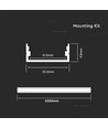 2m wit aluminiumprofiel set - LED-strip profiel, opbouwmontage, 200x2,35x1,04cm