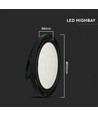 200W LED high bay, 120lm/W - IP65, 4000K, Ø31cm, zwarte afwerking