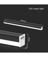 120cm 40W LED lichtlijn - 107lm/W, Zwart, IP20, IK08, doorvoerbedraad, 4000K