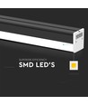 120cm 40W LED lichtlijn - 107lm/W, Zwart, IP20, IK08, doorvoerbedraad, 4000K