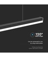 120cm 40W LED lichtlijn - 107lm/W, Zwart, IP20, IK08, doorvoerbedraad, 4000K
