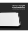 30W LED sensorlamp - IP44, 42x42cm, zwarte rand, ingebouwde microwave sensor, 4000K