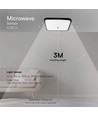 30W LED sensorlamp - IP44, 42x42cm, zwarte rand, ingebouwde microwave sensor, 4000K