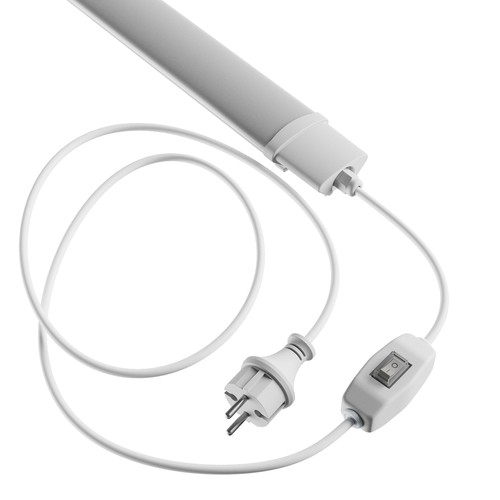 150cm 45W LED-armatuur - IP65, m. stekker en schakelaar, 2m kabel + stekker, aan/uit