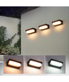 Solar CCT wandlamp - IP54, 3 lichtkleuren, zwart, vierkant, schemersensor