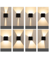 Wandlamp op zonne-energie - IP54, zwart, up/down, verstelbare stralingshoek, schemersensor