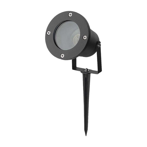 GU10 tuinspot met grondpen - aluminium behuizing, zwart, IP65