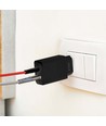 20W USB reisadapter met PD en QC - Zwart, snellader, 1x USB-A en 1x USB-C PD