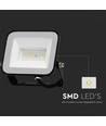 20W schijnwerper - Samsung chip, 6500K, zwarte behuizing, grijs glas