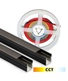 Licht voor akoestisch paneel, 240 cm, zwart - Compleet set met aluminium profiel en CCT LED-strip