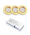 Set van 3 Reco68 meubelspots - Goud, incl. voeding