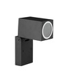 GU10 wandlamp met verstelbare kop - IP44 buiten, zwart, aluminium, zonder lichtbron
