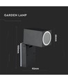 GU10 wandlamp met verstelbare kop - IP44 buiten, zwart, aluminium, zonder lichtbron