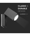 GU10 wandlamp met verstelbare kop - IP44 buiten, zwart, aluminium, zonder lichtbron