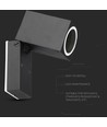 GU10 wandlamp met verstelbare kop - IP44 buiten, zwart, aluminium, zonder lichtbron