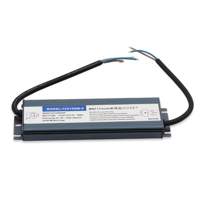 100W / 12V DC voeding - 8.3A, IP67 waterdicht