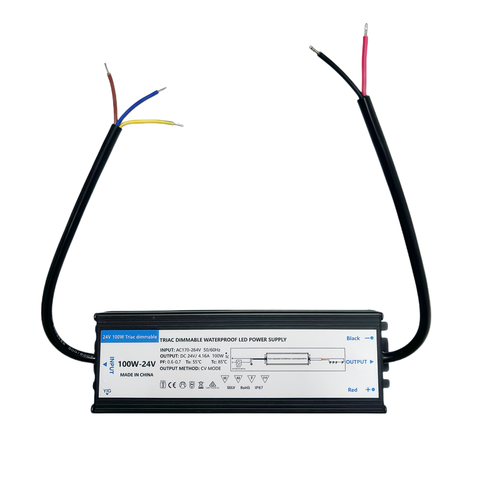 100W / 24V DC dimbare voeding - 4.17A, IP67, Triac