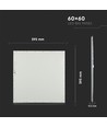 60x60 LED-paneel, 40W - Hoogte: 12,5mm, 124lm/W, witte rand