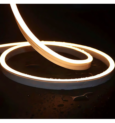 8,5W per meter 8x16 CLIP-ON Neon Flex LED - 24V DC, warm wit, IP67